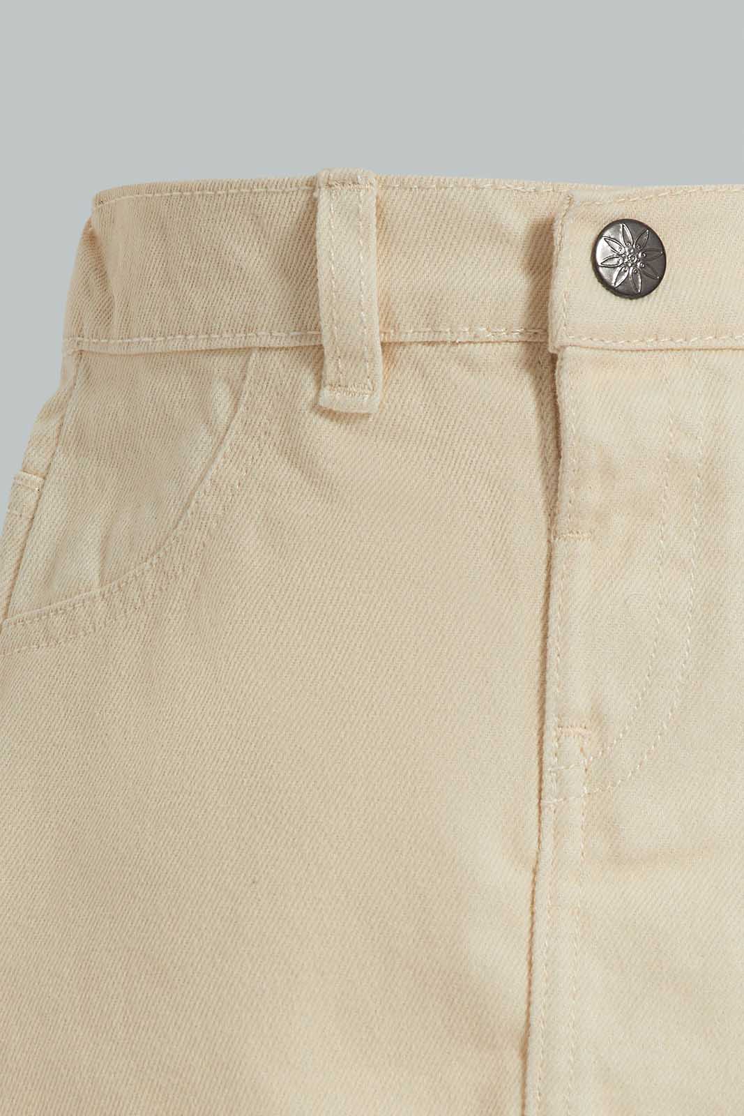 Redtag-Beige-Solid-Twill-Skirt-Category:Skirts,-Colour:Beige,-Deals:New-In,-Filter:Infant-Girls-(3-to-24-Mths),-ING-Skirts,-New-In-ING-APL,-Non-Sale,-Section:Girls-(0-to-14Yrs),-W22O-Infant-Girls-3 to 24 Months