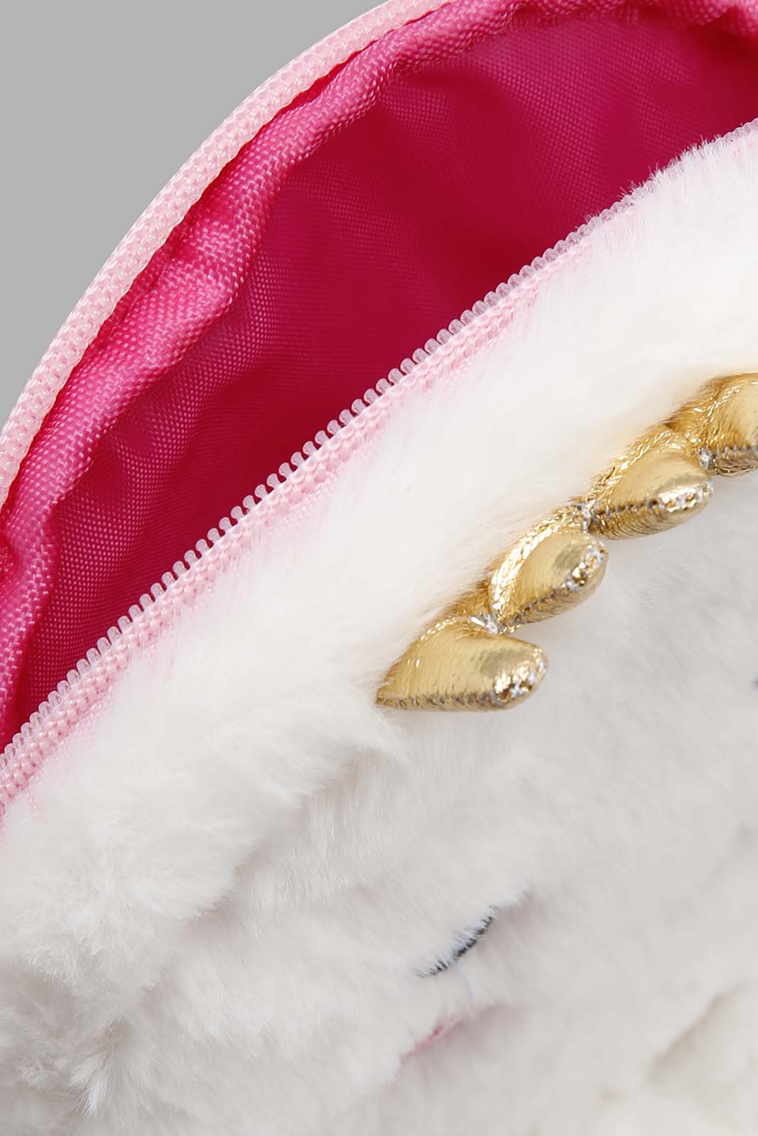 Redtag-White-Character-Faux-Fur-Crossbody-Category:Bags,-Colour:White,-Filter:Girls-Accessories,-GIR-Bags,-New-In,-New-In-GIR-ACC,-Non-Sale,-Section:Girls-(0-to-14Yrs),-W22A-Girls-