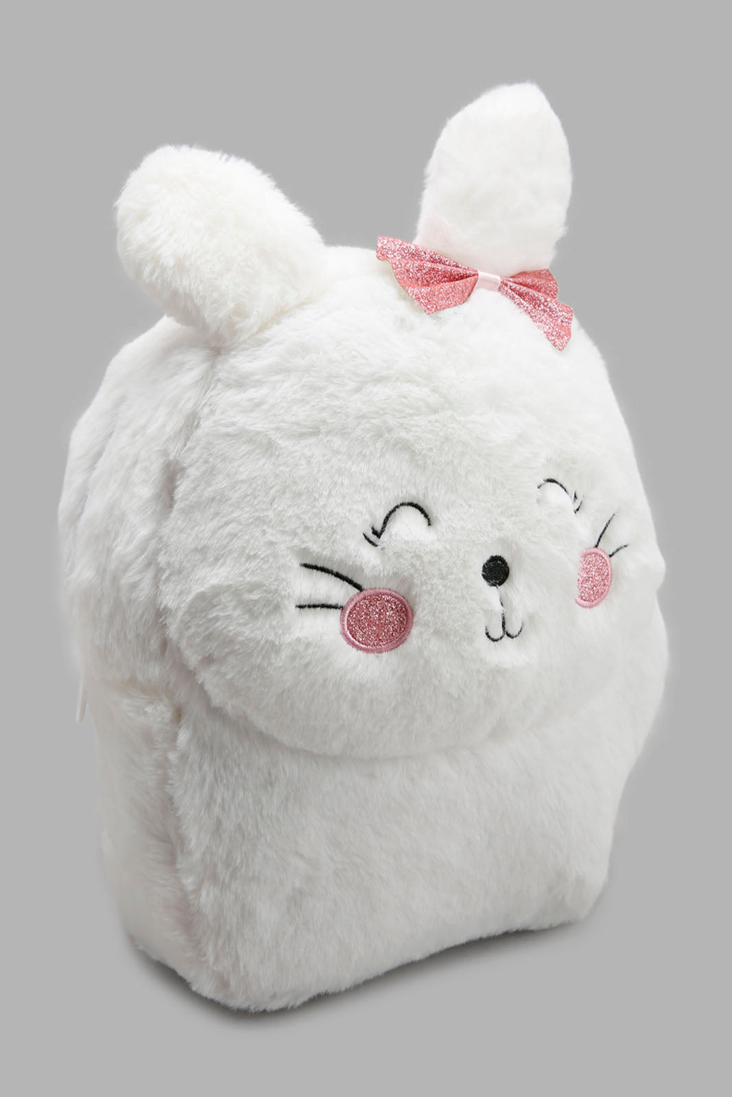 Redtag-White-Character-Faux-Fur-Backpack-Category:Bags,-Colour:White,-Filter:Girls-Accessories,-GIR-Bags,-New-In,-New-In-GIR-ACC,-Non-Sale,-Section:Girls-(0-to-14Yrs),-W22A-Girls-
