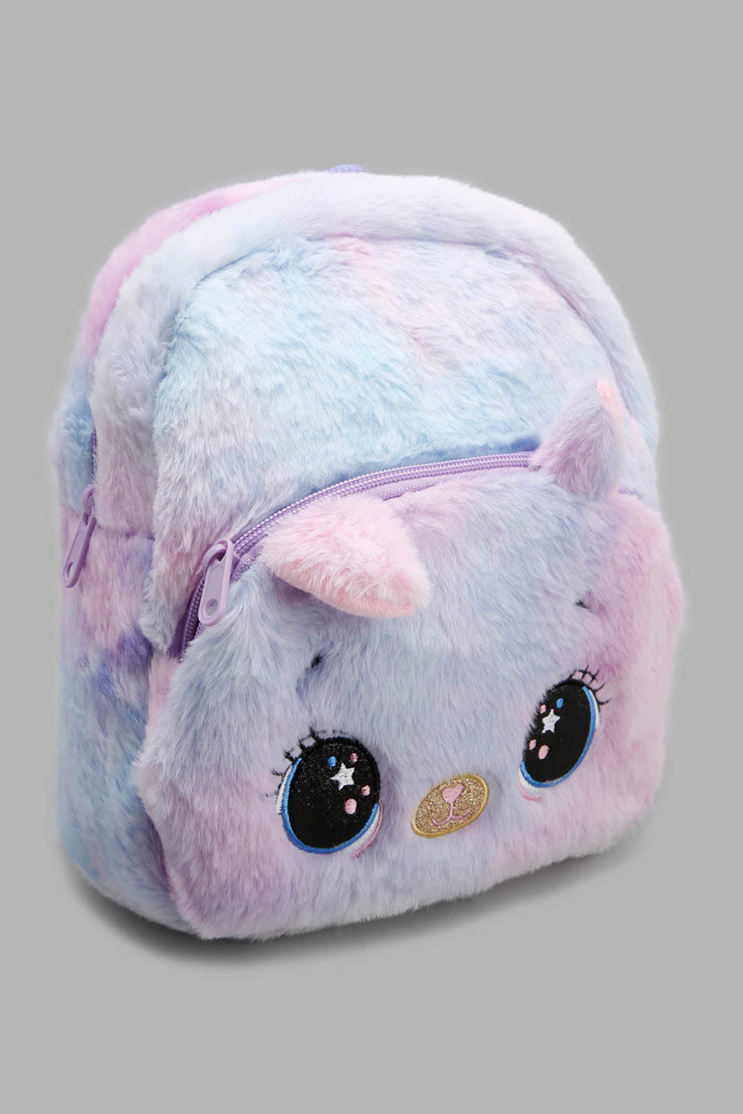 Redtag-Pink-N-Purple-Character-Faux-Fur-Backpack-Category:Bags,-Colour:Assorted,-Filter:Girls-Accessories,-GIR-Bags,-New-In,-New-In-GIR-ACC,-Non-Sale,-Section:Girls-(0-to-14Yrs),-W22A-Girls-