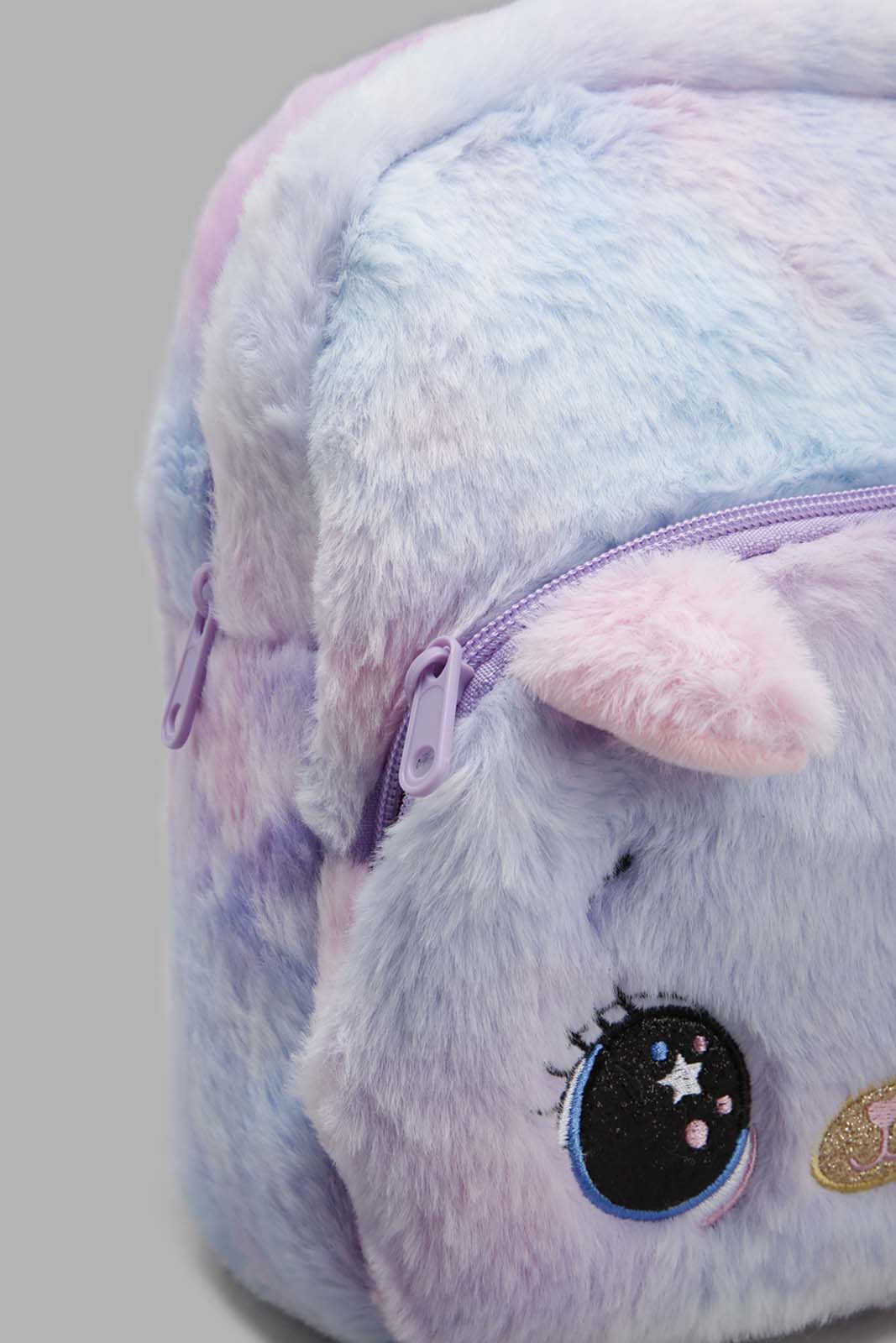 Redtag-Pink-N-Purple-Character-Faux-Fur-Backpack-Category:Bags,-Colour:Assorted,-Filter:Girls-Accessories,-GIR-Bags,-New-In,-New-In-GIR-ACC,-Non-Sale,-Section:Girls-(0-to-14Yrs),-W22A-Girls-