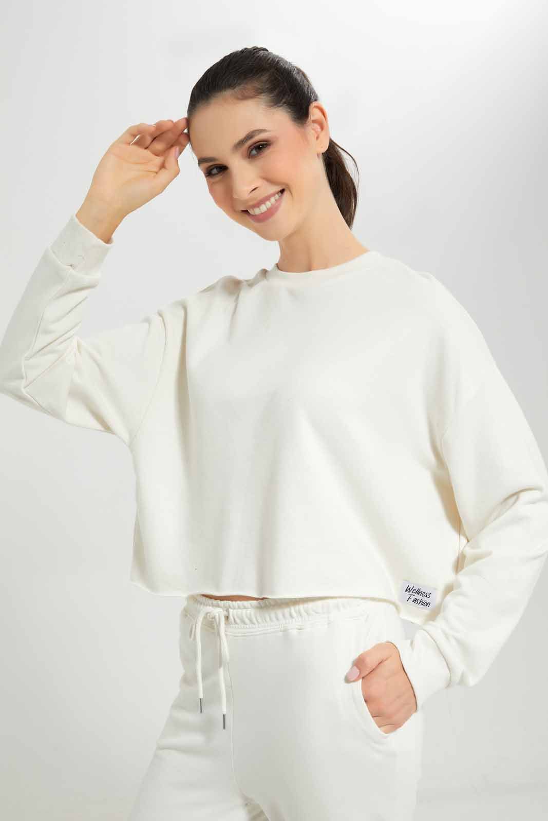 Redtag-Blush-Plain-Cropped-Sustainable-Sweatshirt-Category:Sweatshirts,-Colour:Apricot,-Deals:New-In,-Filter:Women's-Clothing,-New-In-Women-APL,-Non-Sale,-Section:Women,-W22A,-Women-Sweatshirts-Women's-