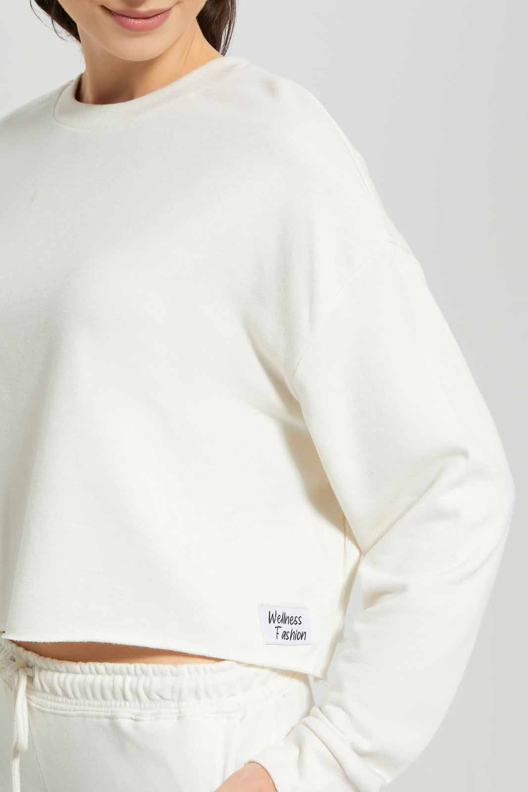 Redtag-Blush-Plain-Cropped-Sustainable-Sweatshirt-Category:Sweatshirts,-Colour:Apricot,-Deals:New-In,-Filter:Women's-Clothing,-New-In-Women-APL,-Non-Sale,-Section:Women,-W22A,-Women-Sweatshirts-Women's-