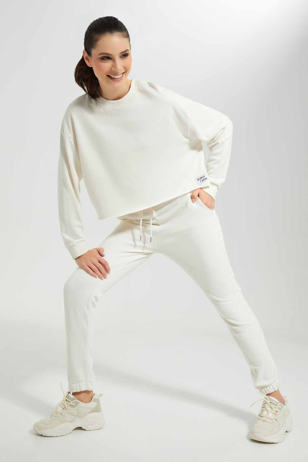 Redtag-Blush-Plain-Cropped-Sustainable-Sweatshirt-Category:Sweatshirts,-Colour:Apricot,-Deals:New-In,-Filter:Women's-Clothing,-New-In-Women-APL,-Non-Sale,-Section:Women,-W22A,-Women-Sweatshirts-Women's-