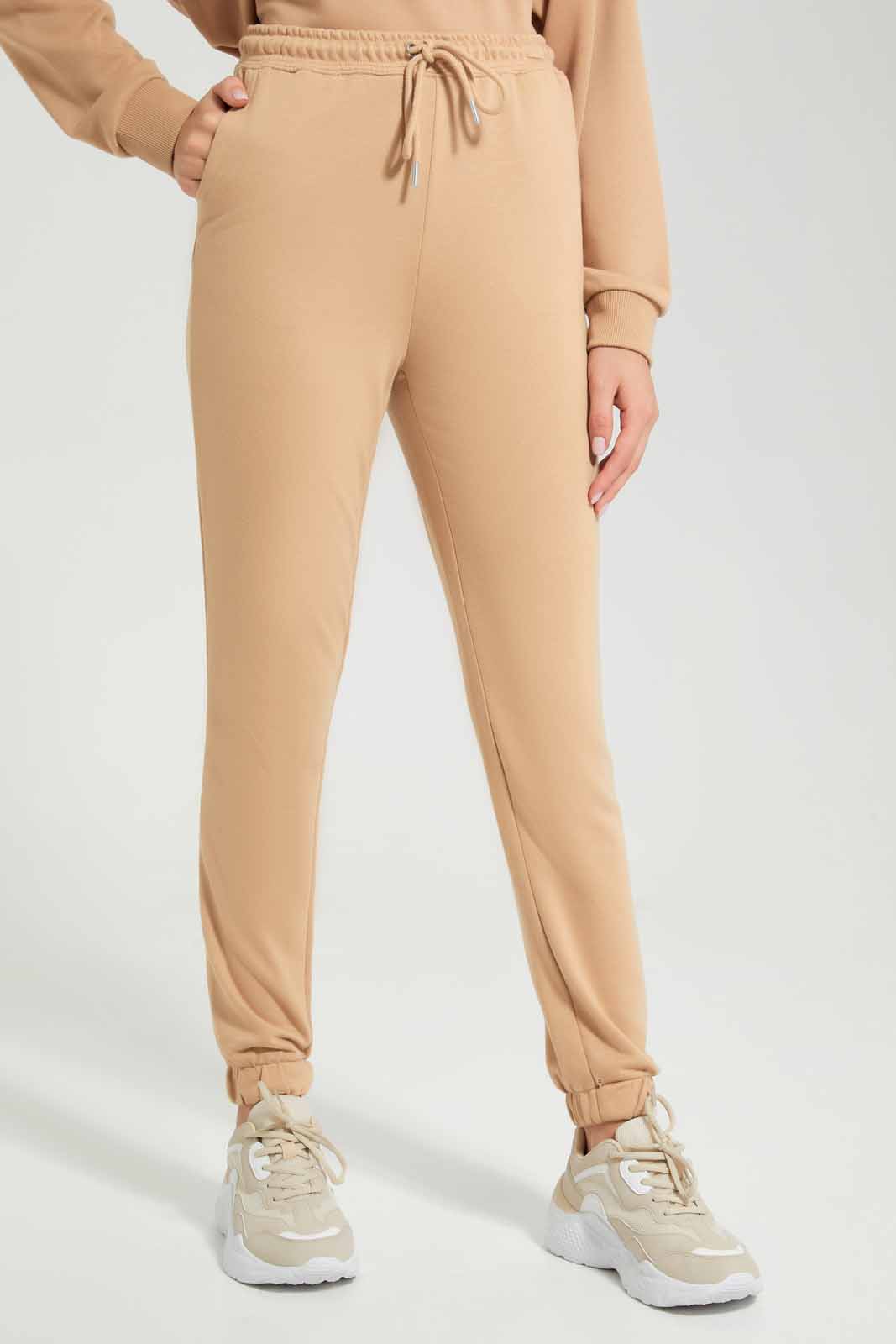Redtag-Brown-High-Waisted-Sustainable-Jogger-Category:Joggers,-Colour:Brown,-Deals:New-In,-Filter:Women's-Clothing,-New-In-Women-APL,-Non-Sale,-Section:Women,-W22A,-Women-Joggers-Women's-