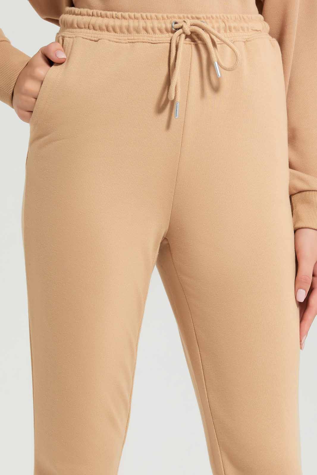 Redtag-Brown-High-Waisted-Sustainable-Jogger-Category:Joggers,-Colour:Brown,-Deals:New-In,-Filter:Women's-Clothing,-New-In-Women-APL,-Non-Sale,-Section:Women,-W22A,-Women-Joggers-Women's-
