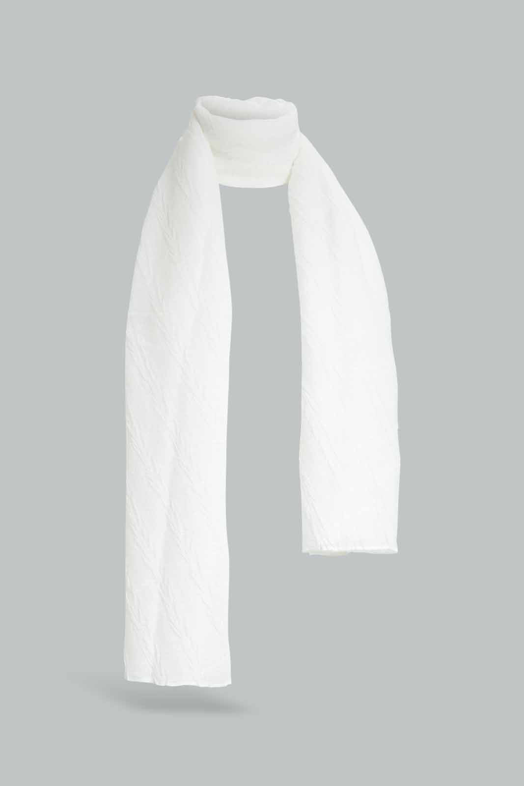 Redtag-White-Scarf-Category:Scarves,-Colour:White,-Filter:Women's-Accessories,-New-In,-New-In-Women-ACC,-Non-Sale,-Section:Women,-W22A,-Women-Scarves-Women-