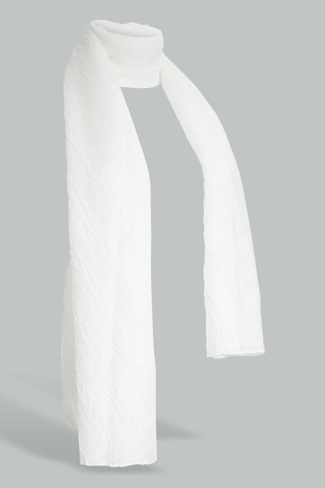 Redtag-White-Scarf-Category:Scarves,-Colour:White,-Filter:Women's-Accessories,-New-In,-New-In-Women-ACC,-Non-Sale,-Section:Women,-W22A,-Women-Scarves-Women-
