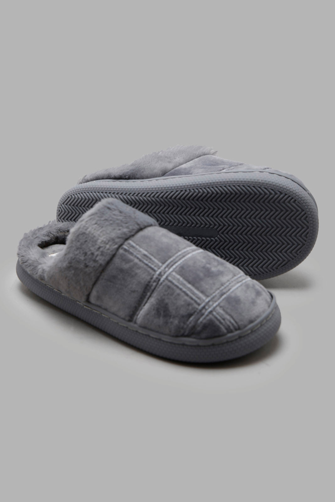 Redtag-Grey-Padded-Furr-Slipper-BSR-Slippers,-Category:Slippers,-CHR,-Colour:Grey,-Deals:New-In,-Filter:Boys-Footwear-(5-to-14-Yrs),-New-In-BSR-FOO,-Non-Sale,-Section:Boys-(0-to-14Yrs),-W22A-Senior-Boys-5 to 14 Years