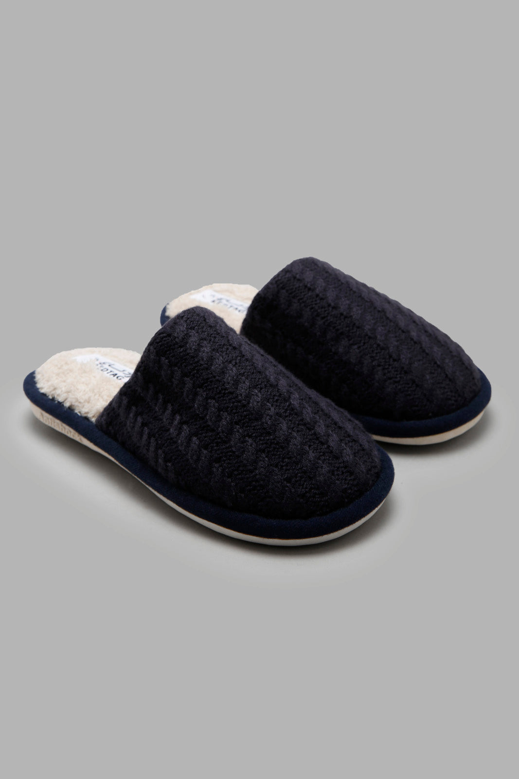 Redtag-Navy-Crochet-Slipper-BSR-Slippers,-Category:Slippers,-CHR,-Colour:Navy,-Deals:New-In,-Filter:Boys-Footwear-(5-to-14-Yrs),-New-In-BSR-FOO,-Non-Sale,-Section:Boys-(0-to-14Yrs),-W22A-Senior-Boys-5 to 14 Years