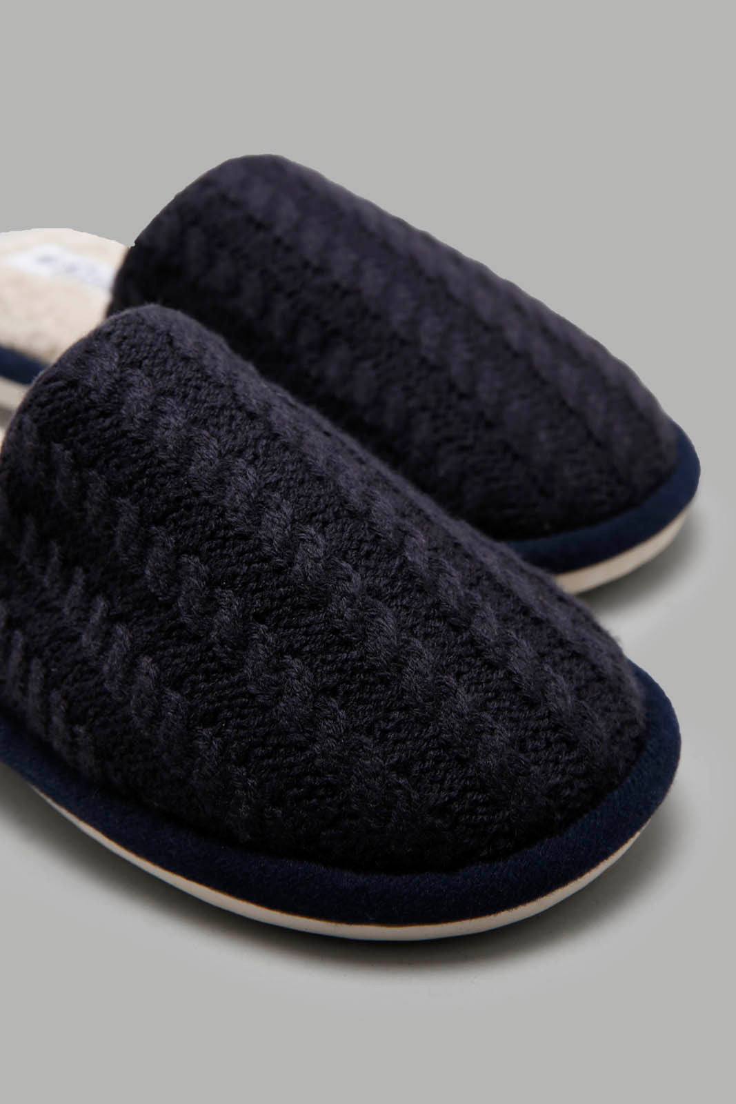 Redtag-Navy-Crochet-Slipper-BSR-Slippers,-Category:Slippers,-CHR,-Colour:Navy,-Deals:New-In,-Filter:Boys-Footwear-(5-to-14-Yrs),-New-In-BSR-FOO,-Non-Sale,-Section:Boys-(0-to-14Yrs),-W22A-Senior-Boys-5 to 14 Years