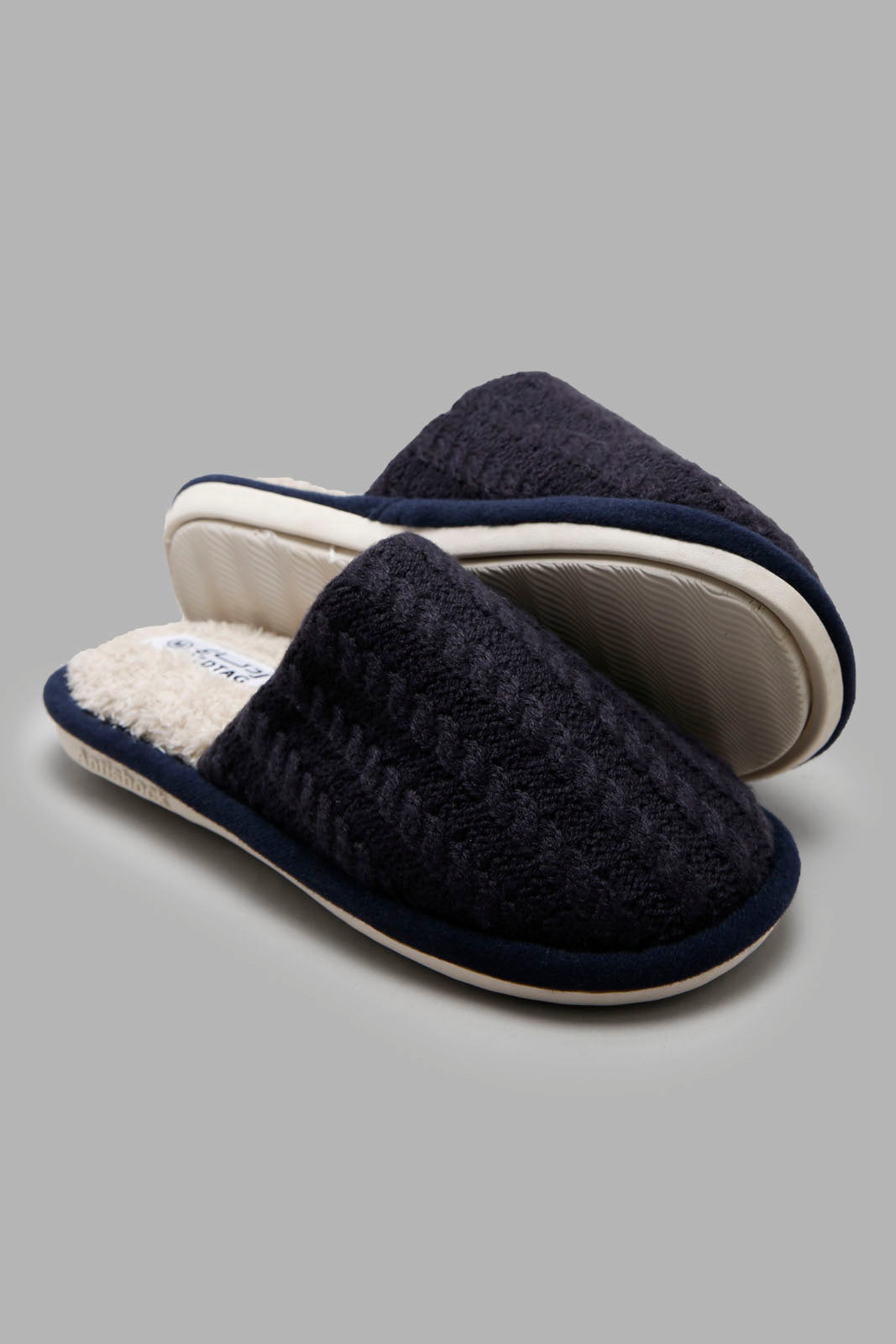 Redtag-Navy-Crochet-Slipper-BSR-Slippers,-Category:Slippers,-CHR,-Colour:Navy,-Deals:New-In,-Filter:Boys-Footwear-(5-to-14-Yrs),-New-In-BSR-FOO,-Non-Sale,-Section:Boys-(0-to-14Yrs),-W22A-Senior-Boys-5 to 14 Years