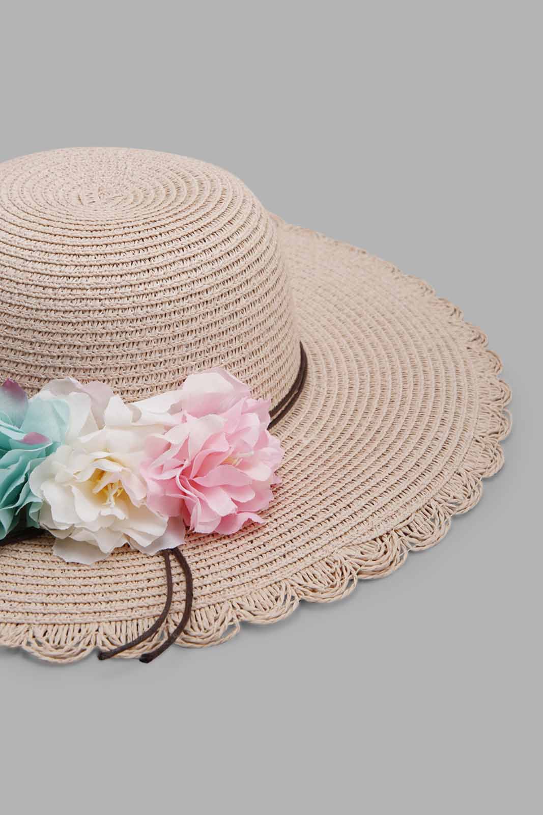 Redtag-Peach-Red-Colour-Floral-Embellished-Colour-Hats-Category:Caps-&-Hats,-Colour:Red,-Filter:Girls-Accessories,-GIR-Caps-&-Hats,-New-In,-New-In-GIR-ACC,-Non-Sale,-Section:Girls-(0-to-14Yrs),-W22A-Girls-