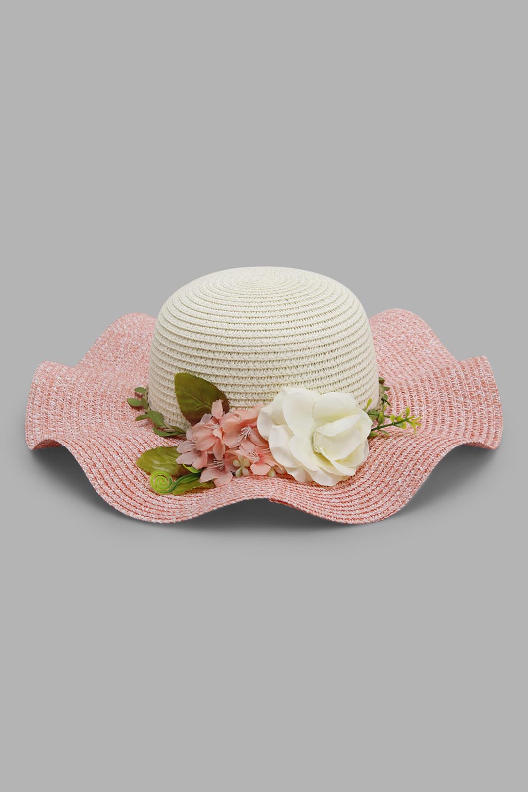 Redtag-Pink-And-White-Floral-Embellished-Hat-Category:Caps-&-Hats,-Colour:Assorted,-Filter:Girls-Accessories,-GIR-Caps-&-Hats,-New-In,-New-In-GIR-ACC,-Non-Sale,-Section:Girls-(0-to-14Yrs),-W22A-Girls-