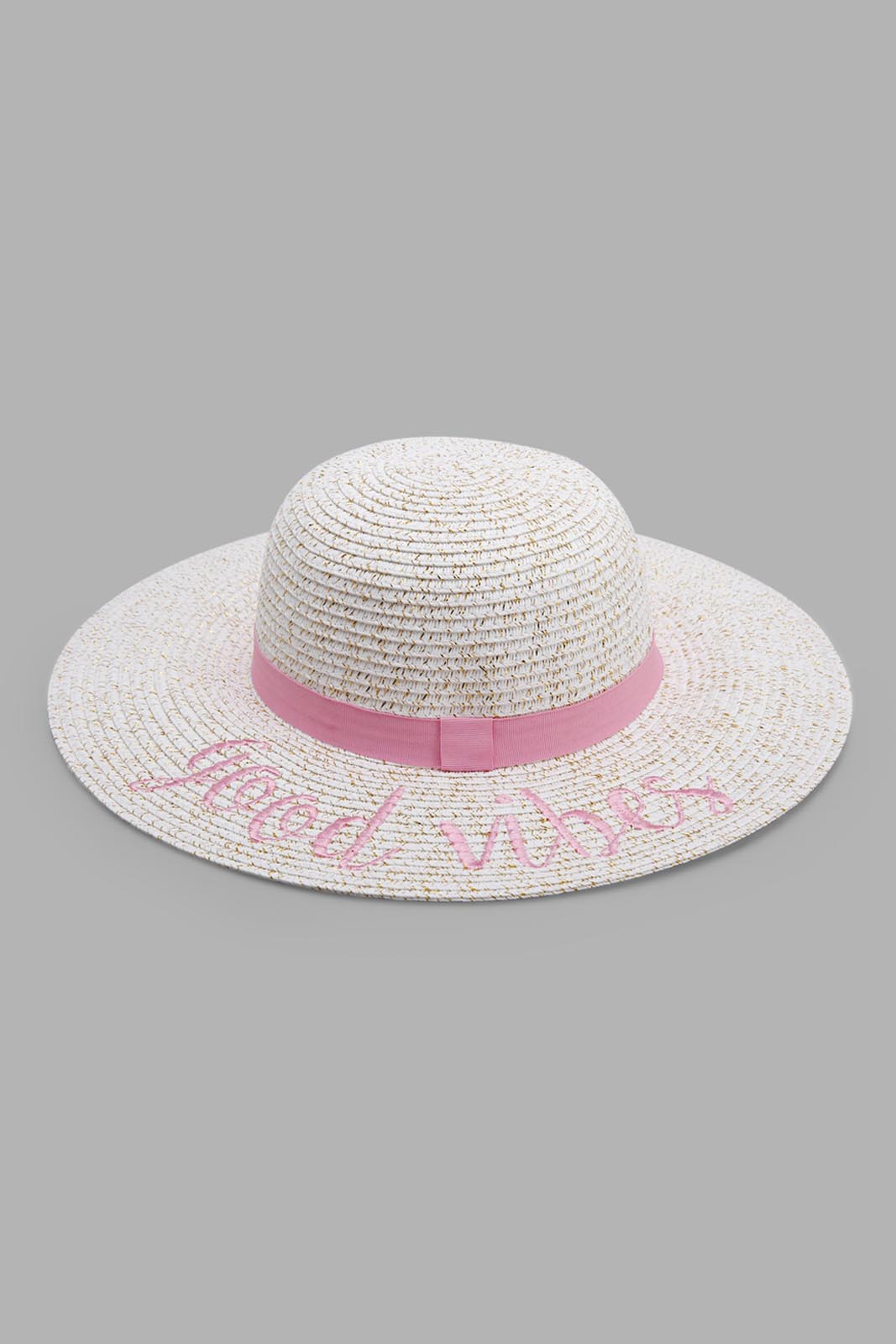 Redtag-White-Embellished-Hat-Category:Caps-&-Hats,-Colour:White,-Filter:Girls-Accessories,-GIR-Caps-&-Hats,-New-In,-New-In-GIR-ACC,-Non-Sale,-Section:Girls-(0-to-14Yrs),-W22A-Girls-
