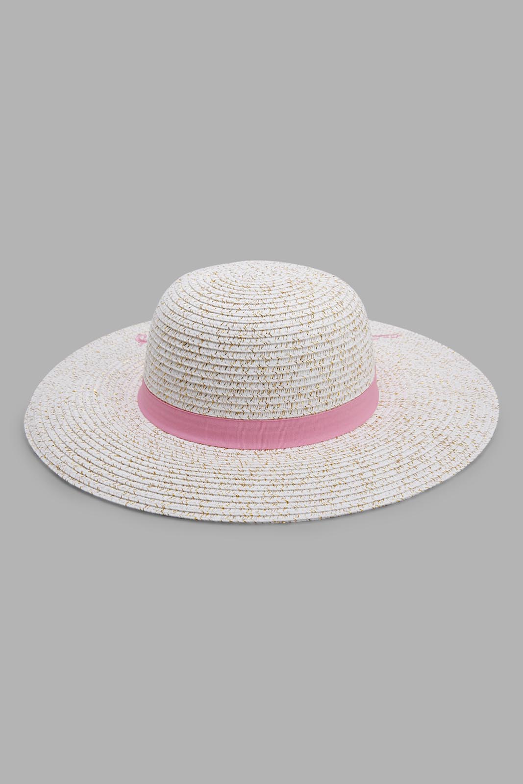 Redtag-White-Embellished-Hat-Category:Caps-&-Hats,-Colour:White,-Filter:Girls-Accessories,-GIR-Caps-&-Hats,-New-In,-New-In-GIR-ACC,-Non-Sale,-Section:Girls-(0-to-14Yrs),-W22A-Girls-