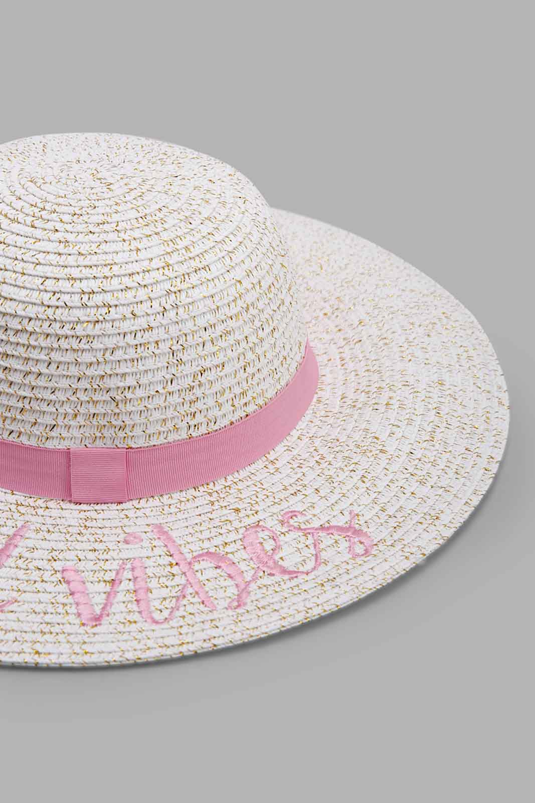 Redtag-White-Embellished-Hat-Category:Caps-&-Hats,-Colour:White,-Filter:Girls-Accessories,-GIR-Caps-&-Hats,-New-In,-New-In-GIR-ACC,-Non-Sale,-Section:Girls-(0-to-14Yrs),-W22A-Girls-