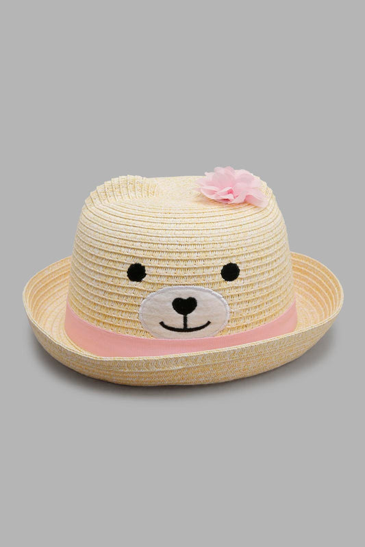 Redtag-Beige-Character-Embellished-Hat-Category:Caps-&-Hats,-CHR,-Colour:Beige,-Filter:Girls-Accessories,-GIR-Caps-&-Hats,-New-In,-New-In-GIR-ACC,-Non-Sale,-Section:Girls-(0-to-14Yrs),-W22A-Girls-