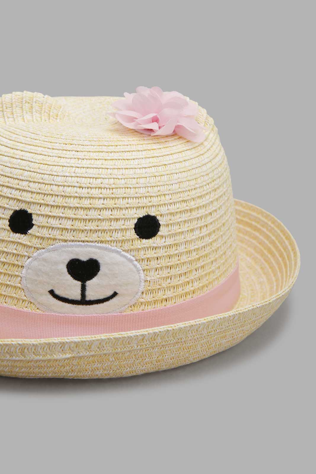 Redtag-Beige-Character-Embellished-Hat-Category:Caps-&-Hats,-CHR,-Colour:Beige,-Filter:Girls-Accessories,-GIR-Caps-&-Hats,-New-In,-New-In-GIR-ACC,-Non-Sale,-Section:Girls-(0-to-14Yrs),-W22A-Girls-