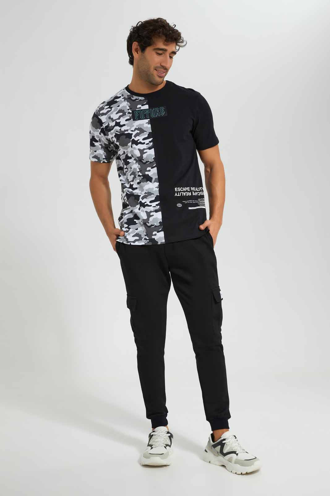Redtag-Black-Cut-And-Sew-T-Shirts-Category:T-Shirts,-Colour:Black,-Deals:New-In,-Filter:Men's-Clothing,-Men-T-Shirts,-New-In-Men-APL,-Non-Sale,-Section:Men,-W22O-Men's-