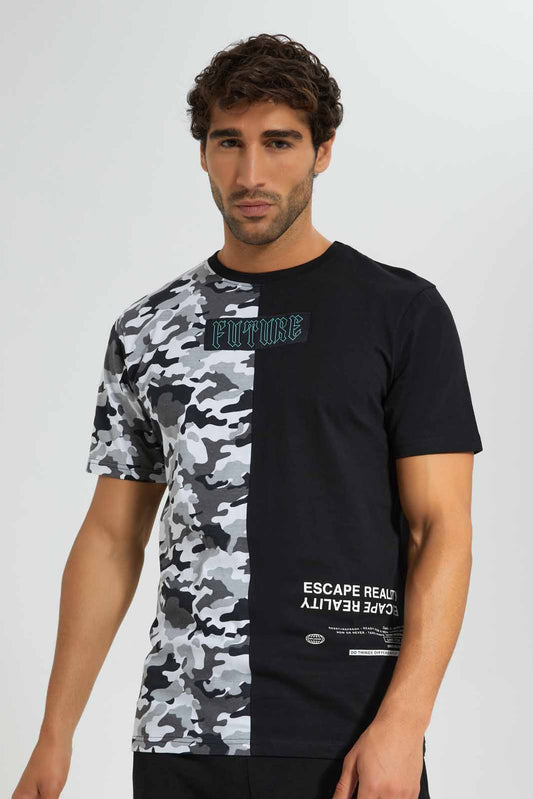 Redtag-Black-Cut-And-Sew-T-Shirts-Category:T-Shirts,-Colour:Black,-Deals:New-In,-Filter:Men's-Clothing,-Men-T-Shirts,-New-In-Men-APL,-Non-Sale,-Section:Men,-W22O-Men's-