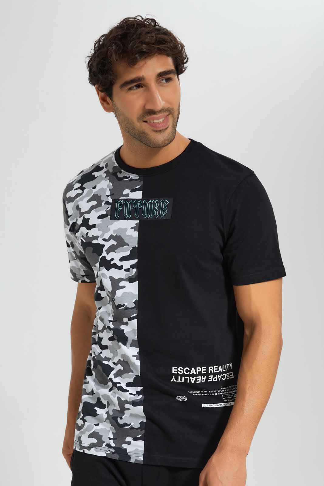 Redtag-Black-Cut-And-Sew-T-Shirts-Category:T-Shirts,-Colour:Black,-Deals:New-In,-Filter:Men's-Clothing,-Men-T-Shirts,-New-In-Men-APL,-Non-Sale,-Section:Men,-W22O-Men's-