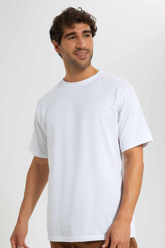 Redtag-White-Oversized-Tee-Category:T-Shirts,-Colour:White,-Deals:New-In,-Filter:Men's-Clothing,-KSH,-Men-T-Shirts,-New-In-Men-APL,-Non-Sale,-Section:Men,-W22O-Men's-