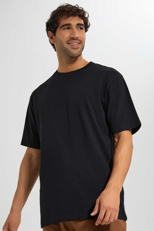 Redtag-Black-Oversized-Tee-Category:T-Shirts,-Colour:Black,-Deals:New-In,-Filter:Men's-Clothing,-KSH,-Men-T-Shirts,-New-In-Men-APL,-Non-Sale,-Section:Men,-W22O-Men's-