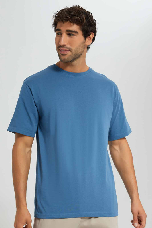 Redtag-Blue-Oversized-Tee-Category:T-Shirts,-Colour:Blue,-Deals:New-In,-Filter:Men's-Clothing,-KSH,-Men-T-Shirts,-New-In-Men-APL,-Non-Sale,-Section:Men,-W22O-Men's-