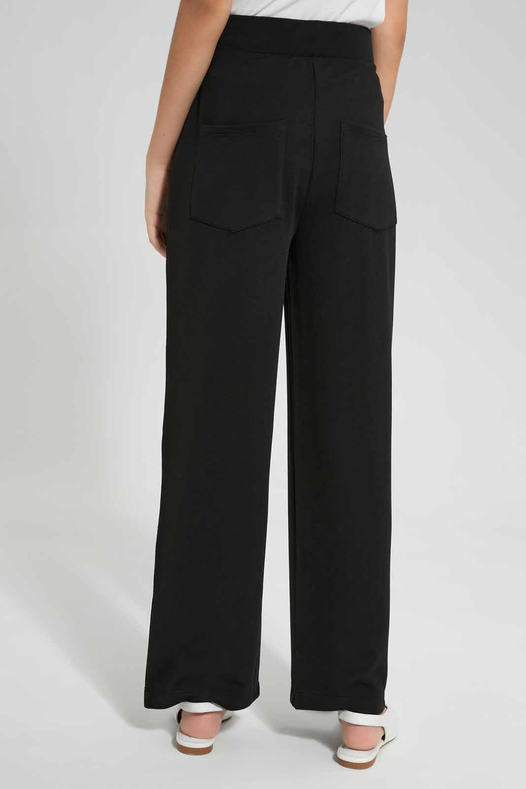 Redtag-Black-Twill-Wideleg-Trouser-Category:Trousers,-Colour:Black,-Deals:New-In,-Filter:Senior-Girls-(9-to-14-Yrs),-GSR-Trousers,-New-In-GSR-APL,-Non-Sale,-Section:Girls-(0-to-14Yrs),-W22O-Senior-Girls-9 to 14 Years