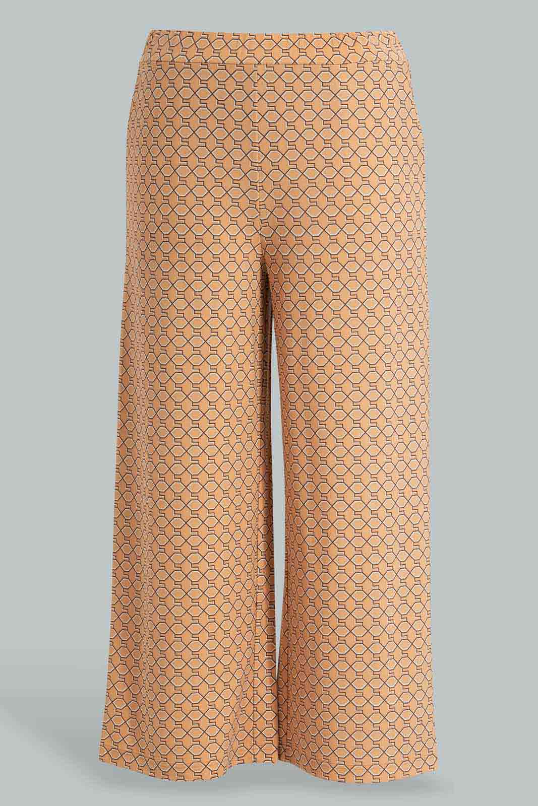 Redtag-Beige-Placement-Print-Trouser-Category:Trousers,-Colour:Beige,-Deals:New-In,-Filter:Plus-Size,-LDP-Trousers,-New-In-LDP-APL,-Non-Sale,-Section:Women,-W22O-Women's-