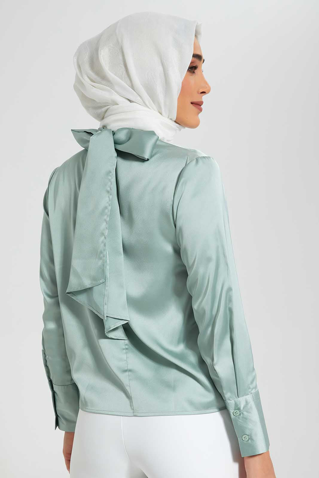 Redtag-Mint-Pleated-Neck-Detail-Blouse-Category:Blouses,-Colour:Mint,-Deals:New-In,-Filter:Women's-Clothing,-LMC,-New-In-Women-APL,-Non-Sale,-Section:Women,-W22O,-Women-Blouses--