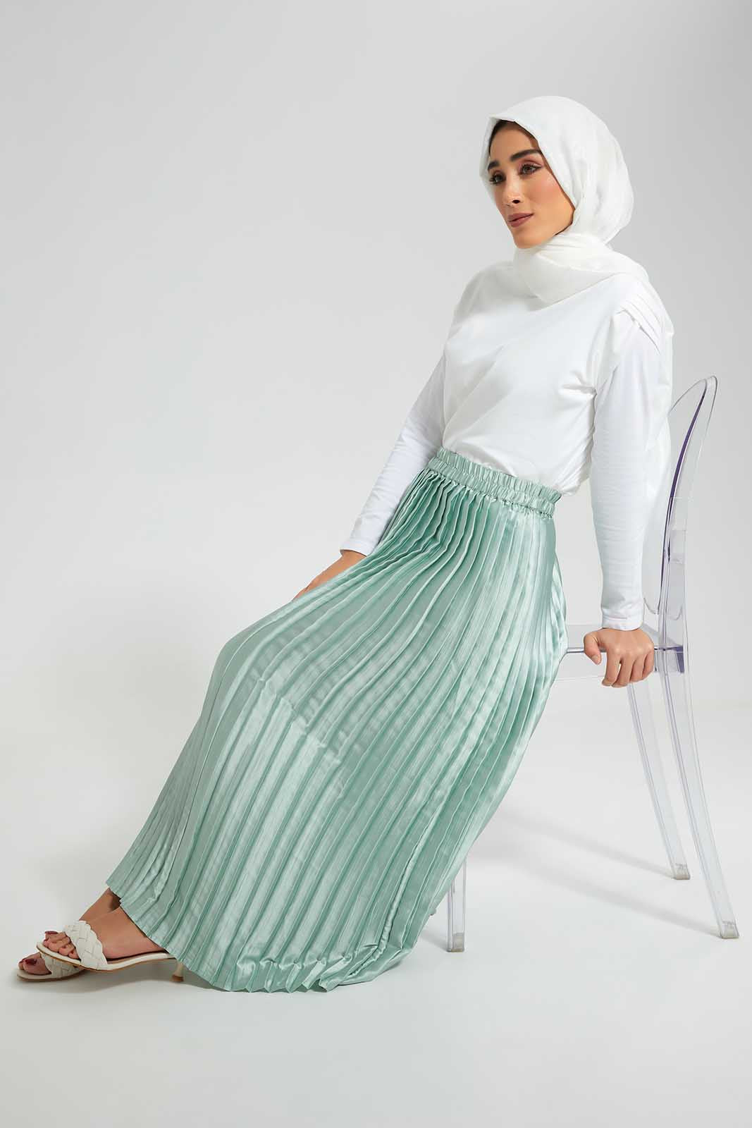 Redtag-Mint-Pleated-Skirt-Category:Skirts,-Colour:Mint,-Deals:New-In,-Filter:Women's-Clothing,-LMC,-New-In-Women-APL,-Non-Sale,-Section:Women,-W22O,-Women-Skirts--
