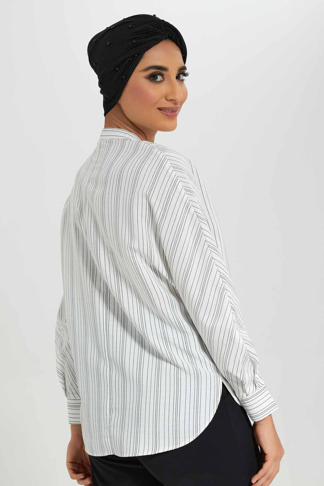 Redtag-White-Striped-Yoke-Detail-Blouse-Category:Blouses,-Colour:Ivory,-Deals:New-In,-Filter:Women's-Clothing,-LMC,-New-In-Women-APL,-Non-Sale,-Section:Women,-W22A,-Women-Blouses--