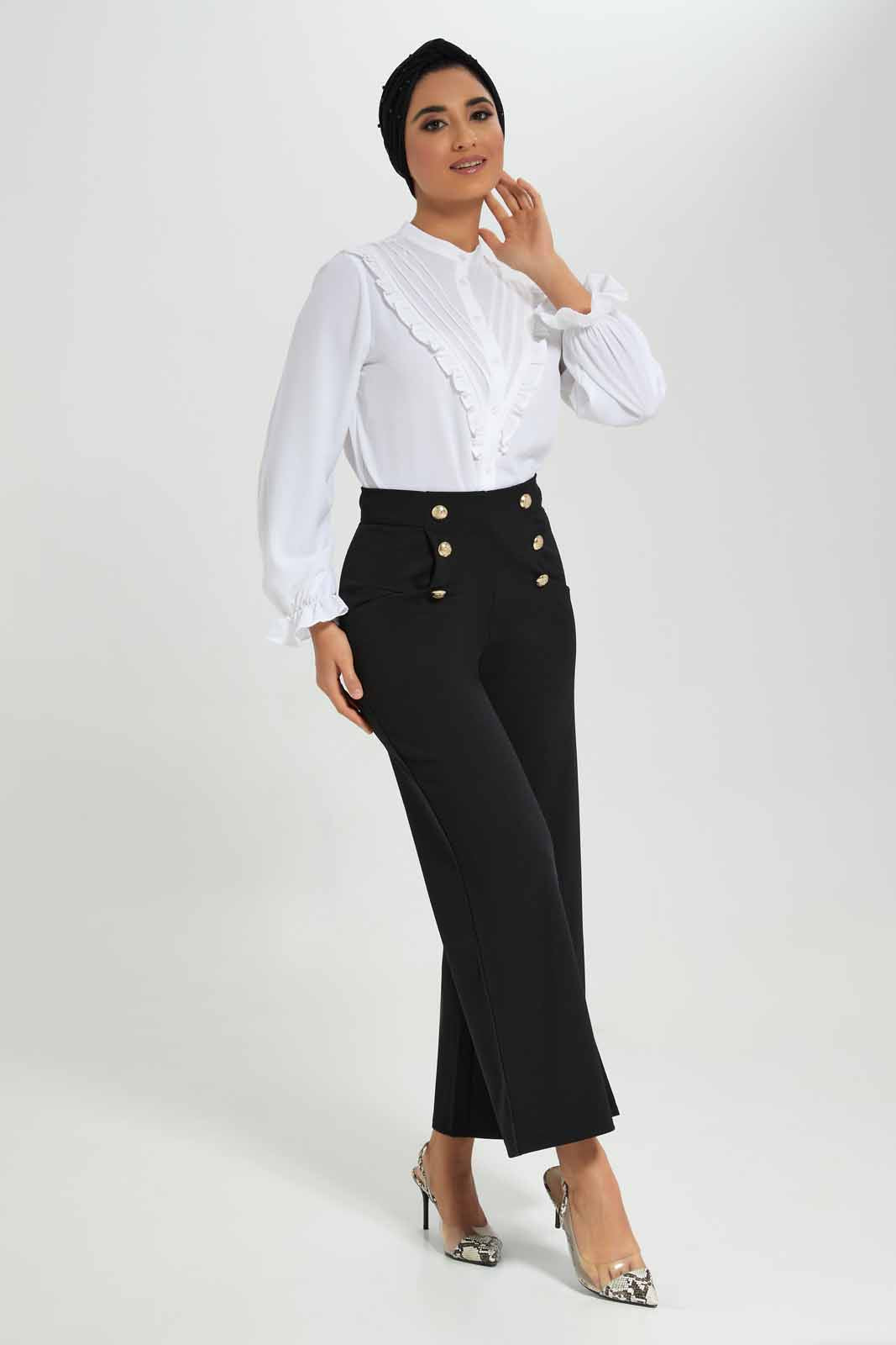 Redtag-White-Pleated-Yoke-Detail-Buttoned-Shirt-Category:Blouses,-Colour:White,-Deals:2-For-90,-Deals:New-In,-Filter:Women's-Clothing,-LMC,-New-In-Women-APL,-Section:Women,-W22A,-Women-Blouses--