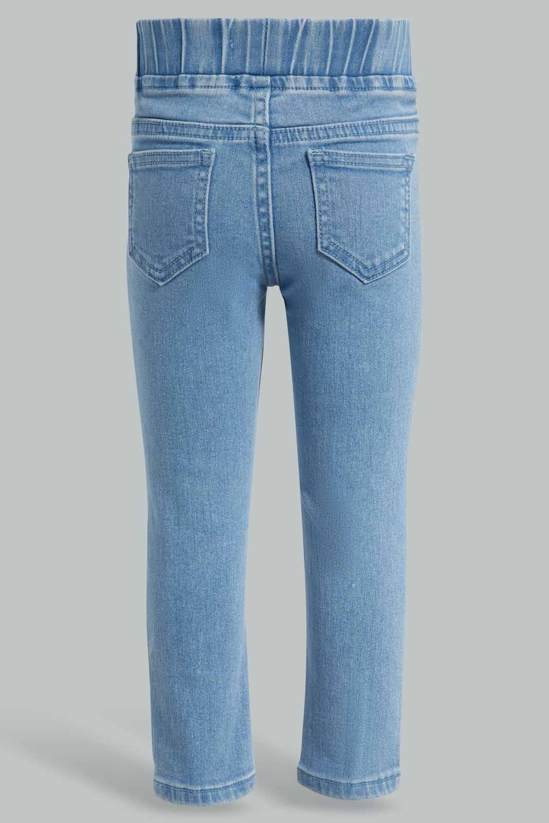 Redtag-Blue-Floral-Embroidery-Category:Jeggings,-Colour:Blue,-Deals:New-In,-Filter:Infant-Girls-(3-to-24-Mths),-ING-Jeggings,-New-In-ING-APL,-Non-Sale,-Section:Girls-(0-to-14Yrs),-W22O-Infant-Girls-3 to 24 Months