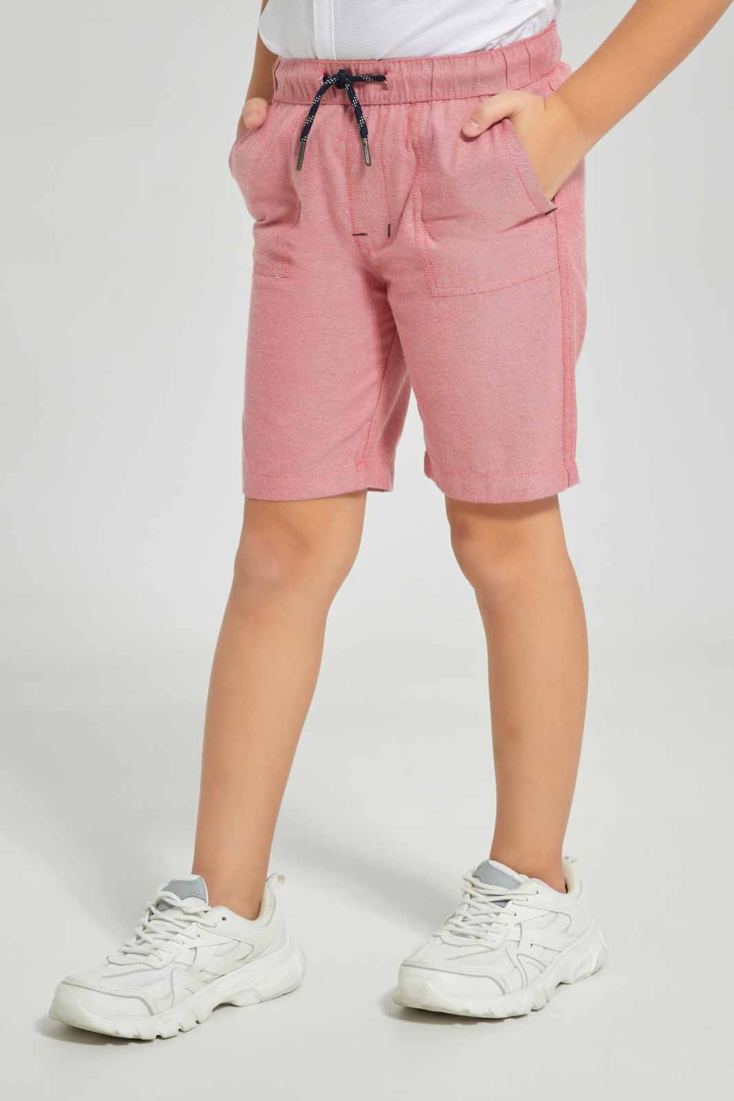 Redtag-Red-Pullon-Shorts-BOY-Shorts,-Category:Shorts,-Colour:Red,-Deals:New-In,-Dept:Boys,-Filter:Boys-(2-to-8-Yrs),-New-In-BOY-APL,-Non-Sale,-Section:Boys-(0-to-14Yrs),-TBL,-W22O-Boys-2 to 8 Years