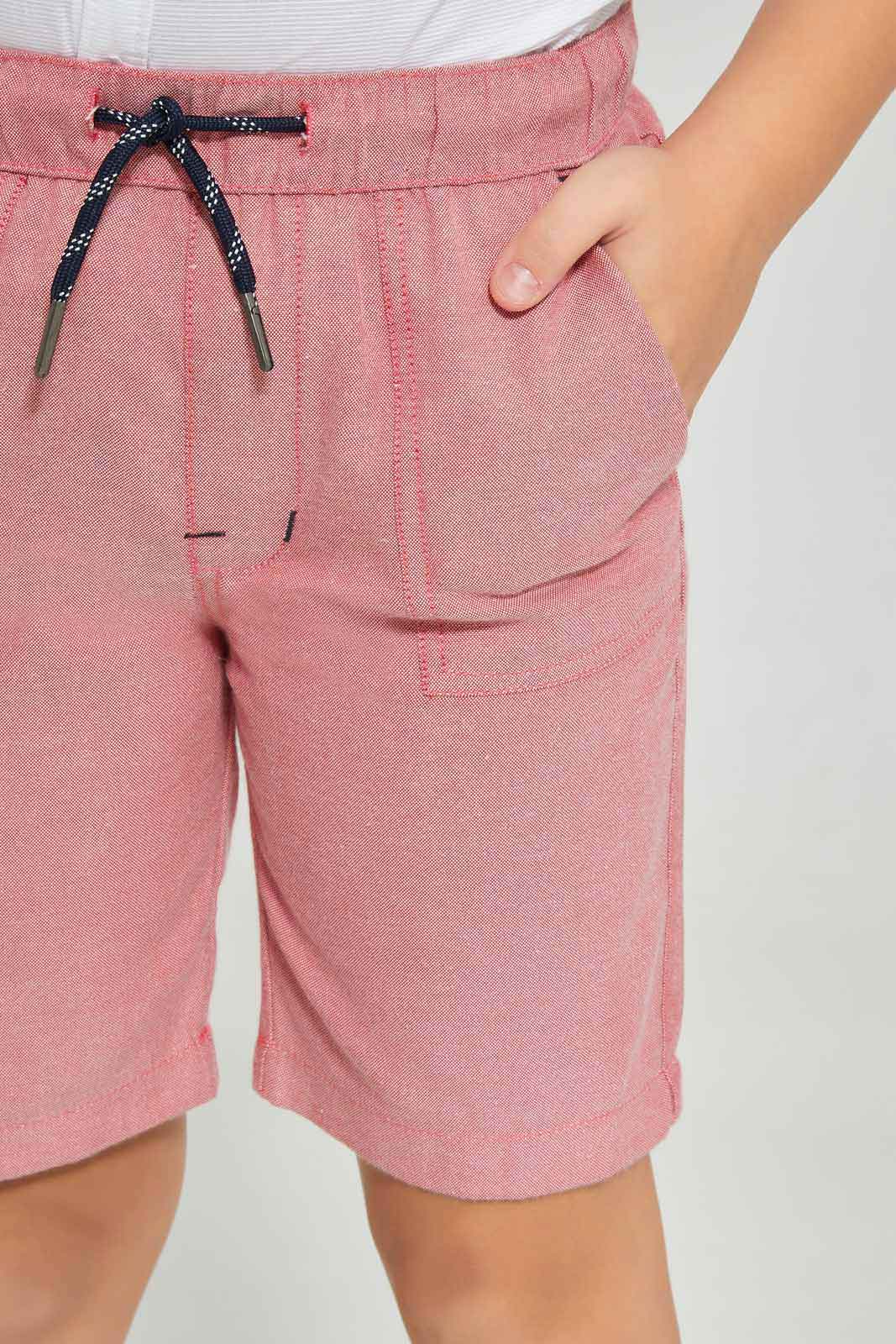 Redtag-Red-Pullon-Shorts-BOY-Shorts,-Category:Shorts,-Colour:Red,-Deals:New-In,-Dept:Boys,-Filter:Boys-(2-to-8-Yrs),-New-In-BOY-APL,-Non-Sale,-Section:Boys-(0-to-14Yrs),-TBL,-W22O-Boys-2 to 8 Years
