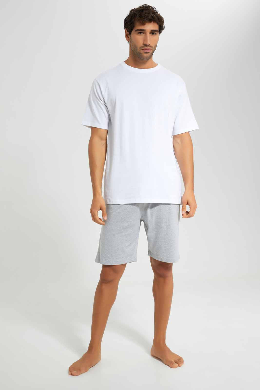 Redtag-Black-And-Grey-2-Pack-Pyjama-Shorts-Category:Pyjama-Bottoms,-Colour:Assorted,-Deals:New-In,-Filter:Men's-Clothing,-Men-Pyjama-Bottoms,-New-In-Men-APL,-Non-Sale,-Section:Men,-W22O-Men's-