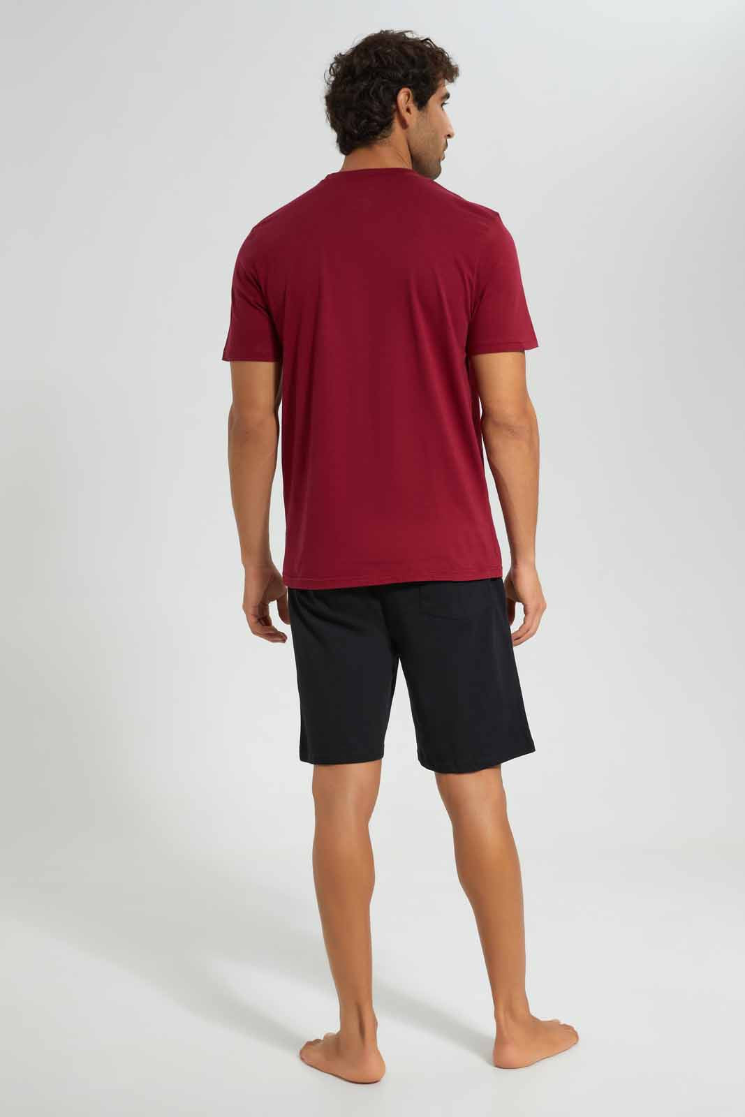 Redtag-Purple/Black-Pyjama-Set-Category:Pyjama-Sets,-Colour:Purple,-Deals:New-In,-Filter:Men's-Clothing,-Men-Pyjama-Sets,-New-In-Men-APL,-Non-Sale,-Section:Men,-W22O-Men's-
