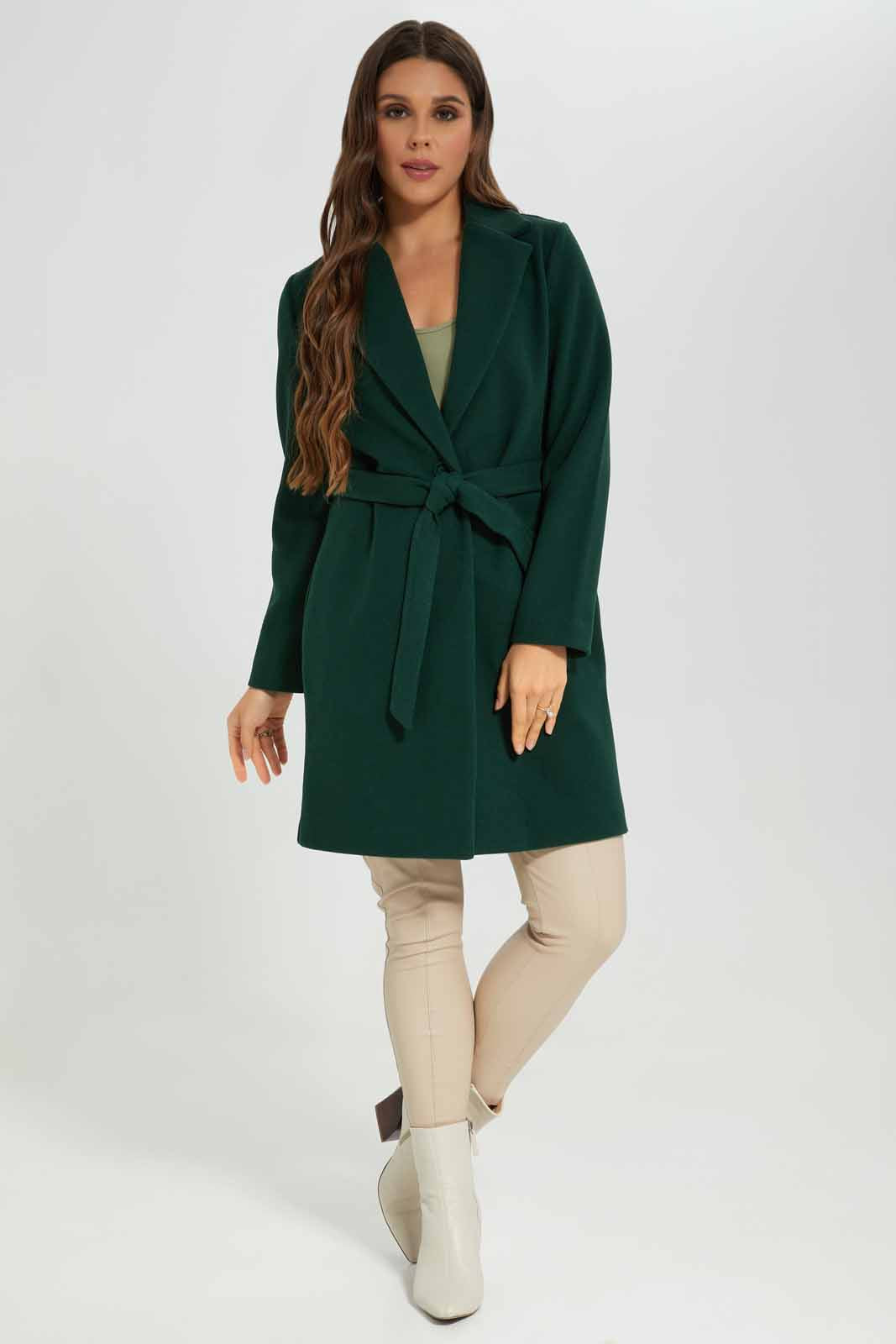 Redtag-Olive-L/S-Plain-Notch-Collar-Coat-Category:Jackets,-Colour:Mint,-Deals:New-In,-EHW,-Filter:Women's-Clothing,-New-In-Women-APL,-Non-Sale,-Section:Women,-W22B,-Women-Jackets-Women's-