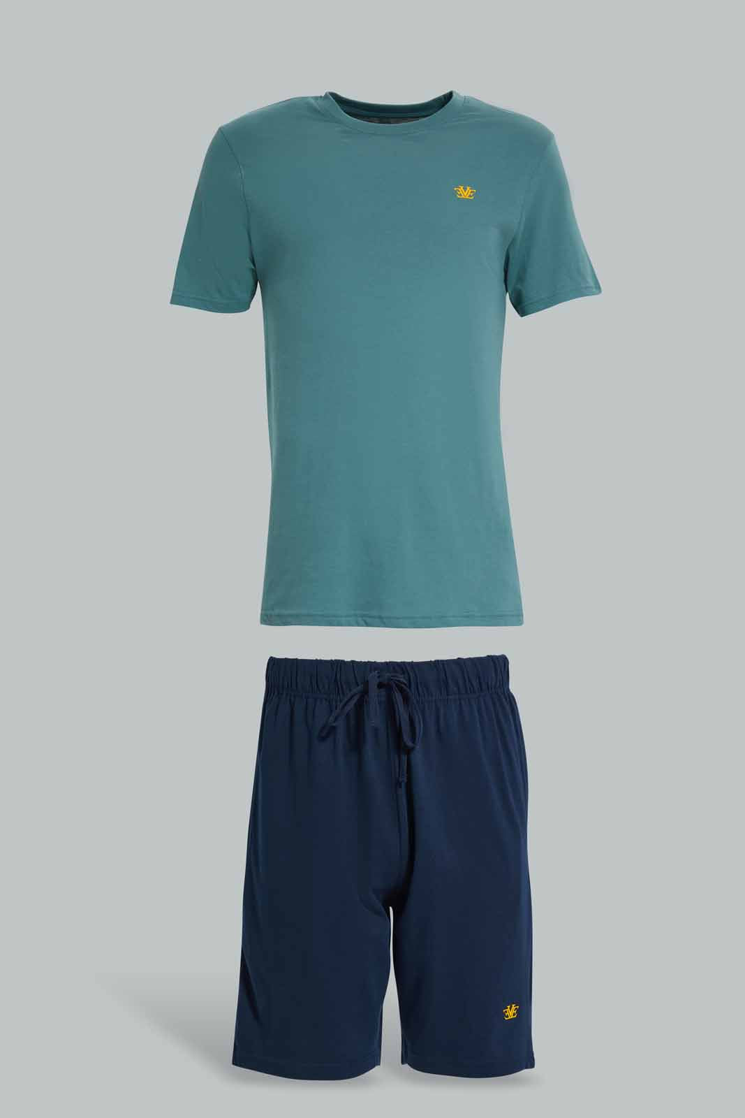 Redtag-Green/Navy-Pyjama-Set-Category:Pyjama-Sets,-Colour:Green,-Deals:New-In,-Filter:Men's-Clothing,-Men-Pyjama-Sets,-New-In-Men-APL,-Non-Sale,-Section:Men,-W22A-Men's-