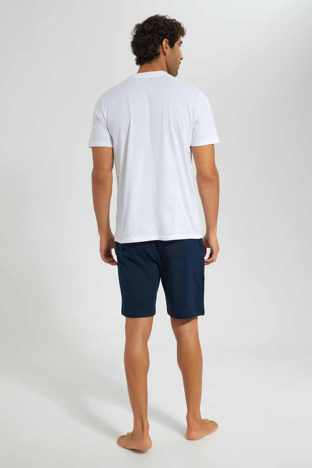 Redtag-White/Navy-Pyjama-Set-Category:Pyjama-Sets,-Colour:White,-Deals:New-In,-Filter:Men's-Clothing,-Men-Pyjama-Sets,-New-In-Men-APL,-Non-Sale,-Section:Men,-W22O-Men's-