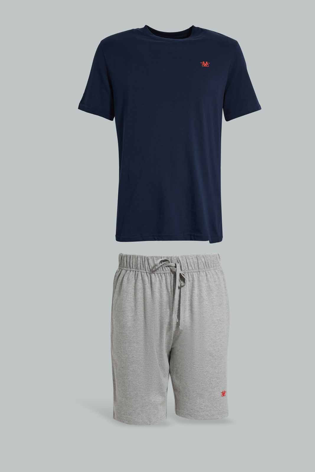 Redtag-Navy/Grey-Pyjama-Set-Category:Pyjama-Sets,-Colour:Navy,-Deals:New-In,-Filter:Men's-Clothing,-Men-Pyjama-Sets,-New-In-Men-APL,-Non-Sale,-Section:Men,-W22A-Men's-