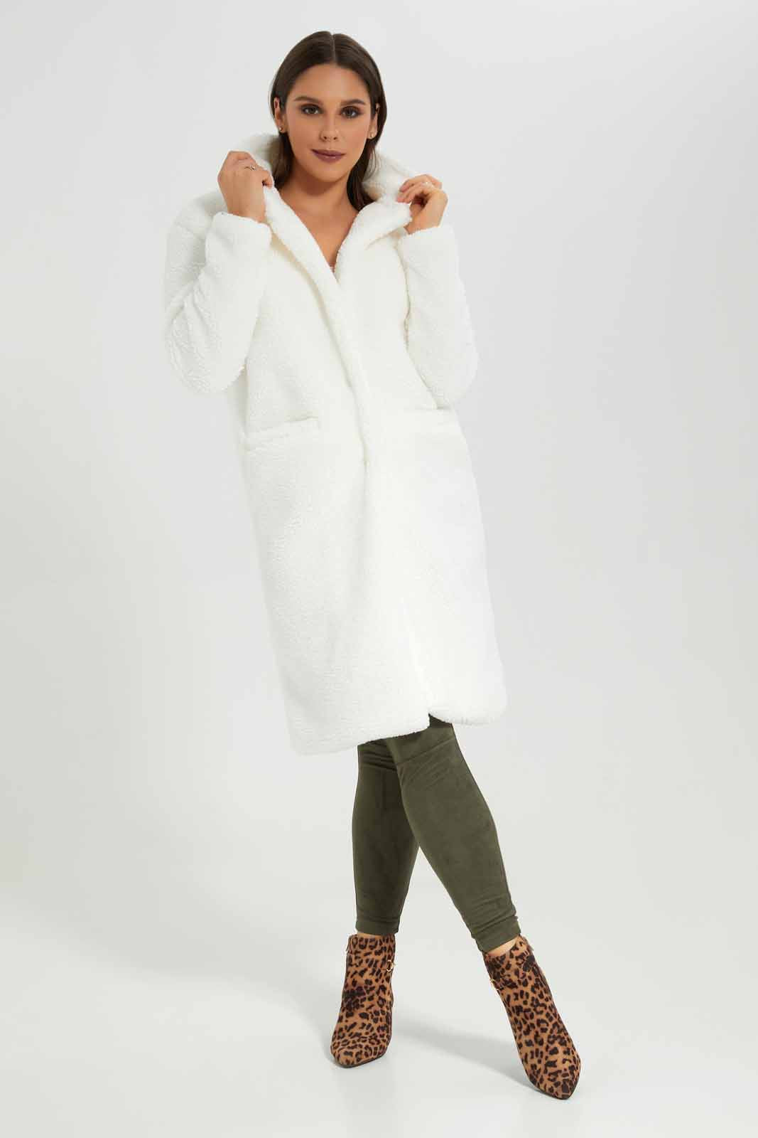Redtag-Ivory-L/S-Plain-Notch-Collar-Fur-Jacket-With-Font-Pocket-Category:Jackets,-Colour:Ivory,-Deals:New-In,-EHW,-Filter:Women's-Clothing,-New-In-Women-APL,-Non-Sale,-Section:Women,-W22B,-Women-Jackets-Women's-