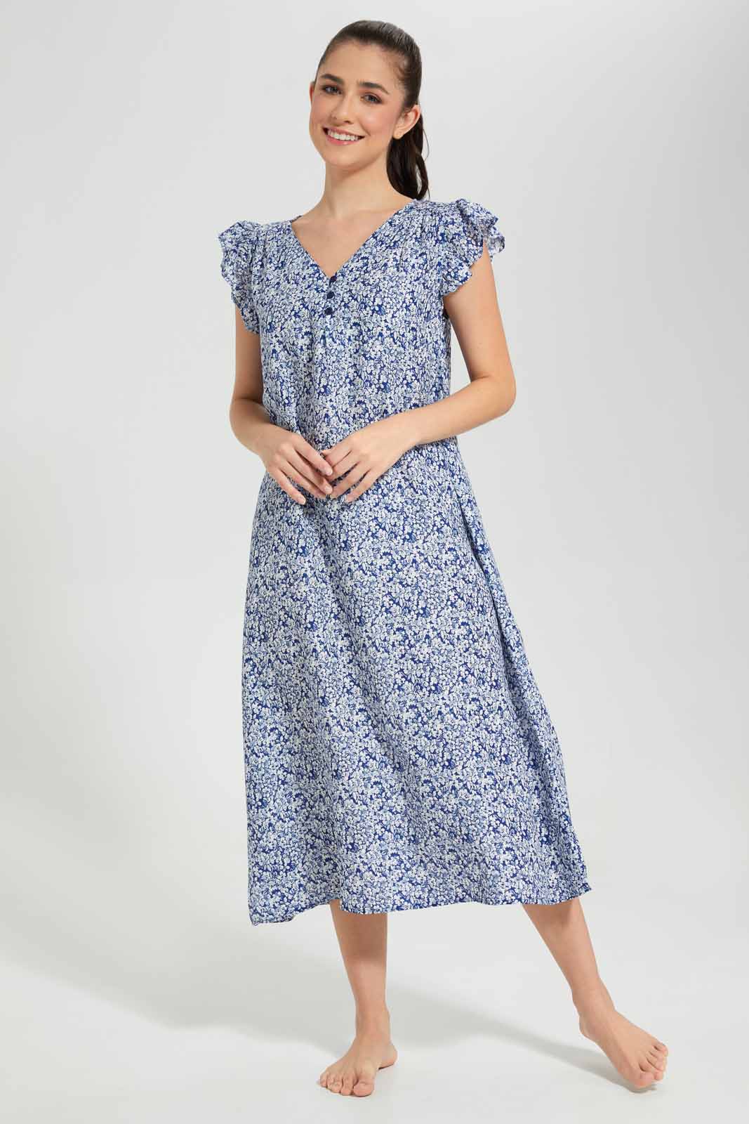 Redtag-Assorted-Printed-Nightgown-Category:Nightgowns,-Colour:Assorted,-Deals:New-In,-Filter:Women's-Clothing,-New-In-Women-APL,-Non-Sale,-Section:Women,-W22O,-Women-Nightgowns--