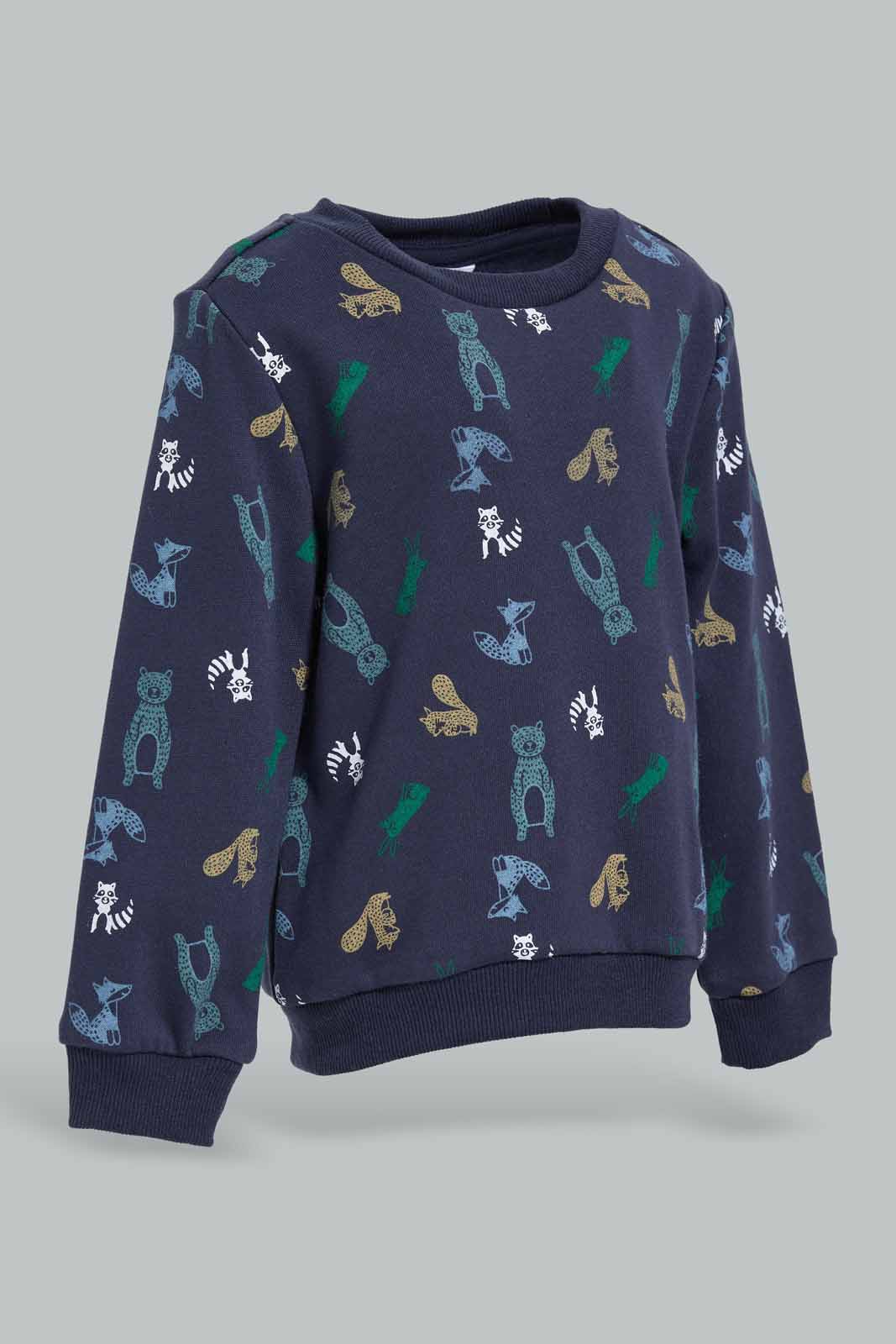 Redtag-Navy-Printed-Long-Sleeve-Jogging-Suit-Category:Jog-Sets,-Colour:Navy,-Deals:New-In,-Filter:Infant-Boys-(3-to-24-Mths),-INB-Jog-Sets,-New-In-INB-APL,-Non-Sale,-Section:Boys-(0-to-14Yrs),-W22B-Infant-Boys-3 to 24 Months