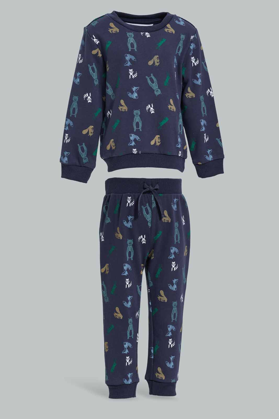 Redtag-Navy-Printed-Long-Sleeve-Jogging-Suit-Category:Jog-Sets,-Colour:Navy,-Deals:New-In,-Filter:Infant-Boys-(3-to-24-Mths),-INB-Jog-Sets,-New-In-INB-APL,-Non-Sale,-Section:Boys-(0-to-14Yrs),-W22B-Infant-Boys-3 to 24 Months