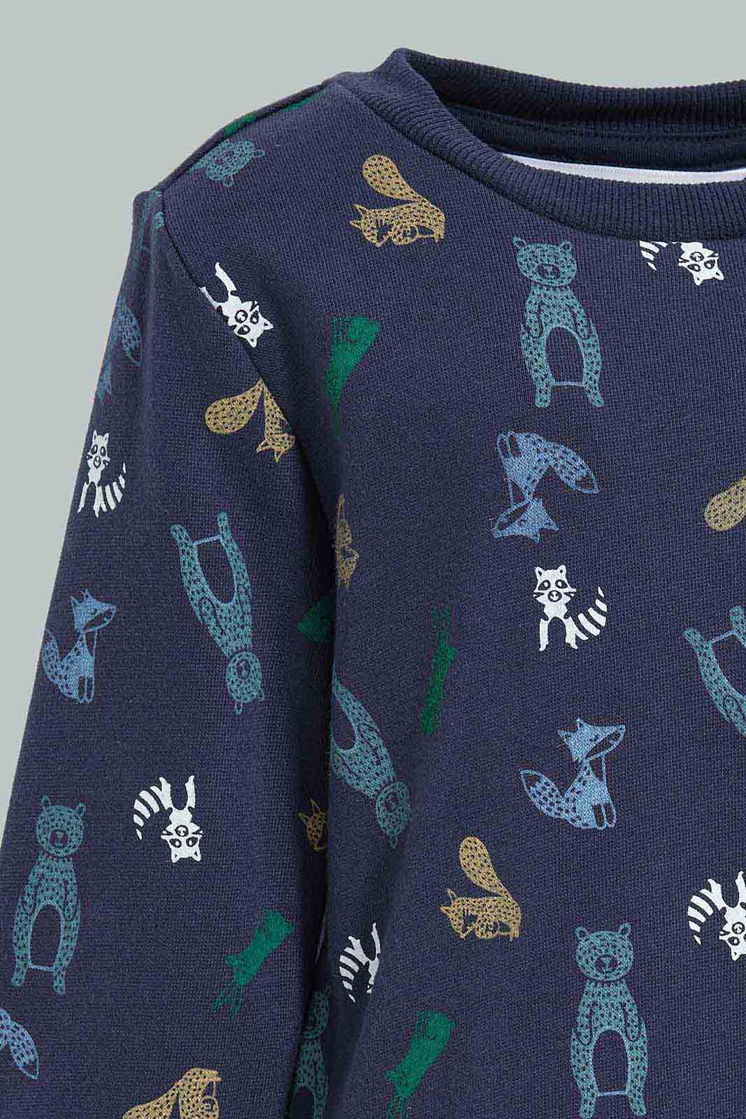 Redtag-Navy-Printed-Long-Sleeve-Jogging-Suit-Category:Jog-Sets,-Colour:Navy,-Deals:New-In,-Filter:Infant-Boys-(3-to-24-Mths),-INB-Jog-Sets,-New-In-INB-APL,-Non-Sale,-Section:Boys-(0-to-14Yrs),-W22B-Infant-Boys-3 to 24 Months