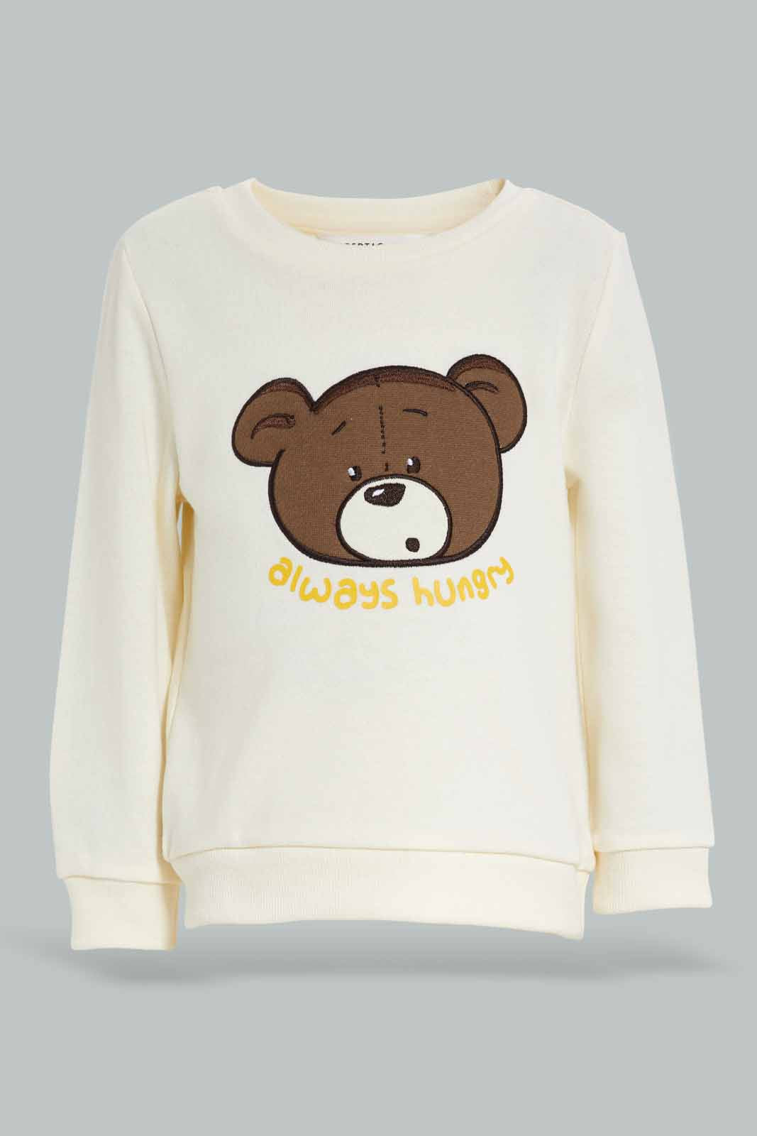 Redtag-Brown-Patch-Top-And-Bottom-Crew-Neck-Jog-Suit-Category:Jog-Sets,-Colour:Brown,-Deals:New-In,-Filter:Infant-Boys-(3-to-24-Mths),-INB-Jog-Sets,-New-In-INB-APL,-Non-Sale,-Section:Boys-(0-to-14Yrs),-W22B-Infant-Boys-3 to 24 Months